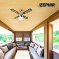 VENTIL.ZEPHIR A SOFFITTO ZFS 4130M 4 PALE CM 132 E LUCE