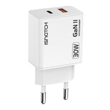 Alimentatore 30W 3A Presa USB QC e USB-C PD Con Protezione Da Surriscald