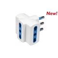Adattatore a 3 Biprese 10/16A - Spina 16A+T - Bianco - C.Box app