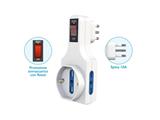 Adattatore con Interrut. di Protez. 2 Biprese - 1 Schuko - Sp.10A+T