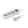 Multipresa con Interrut. 3 Prese Schuko Trival. - Spina 16A+T - Bianco