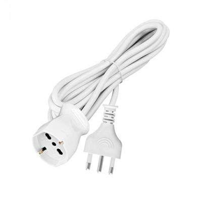 Prolunga Spina 16A - Pr. Schuko Bivalente - 3X1mm - Bianco - Cavo 3m