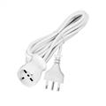 Prolunga Spina 16A - Pr. Schuko Bivalente - 3X1mm - Bianco - Cavo 3m