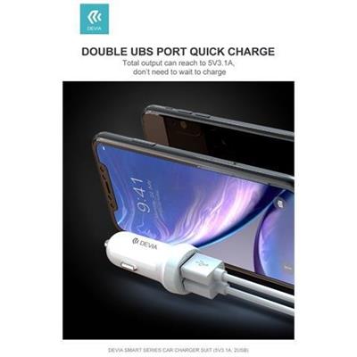 DEVIA SUIT CARICA AUTO 3.1A 2 OUT + CAVO LIGHTNING