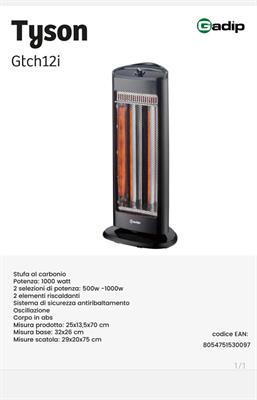 STUFA AL CARBONIO GADIP TYSON 1000 WATT